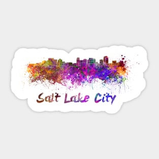 Salt Lake City skyline in watercolor Sticker